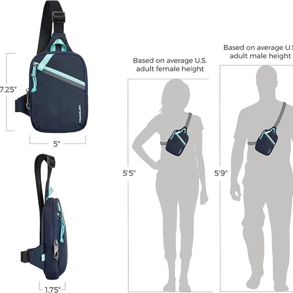 Travelon Anti-Theft Greenlander Compact Sling - Diamond Ash/NWT - Picture 13 of 16